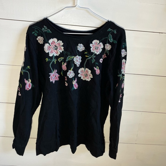 LOFT Tops - Loft Embroidered Long-Sleeve Top